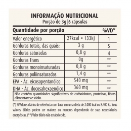 Ômega 3 500mg (60 caps) - Tabela Nutricional
